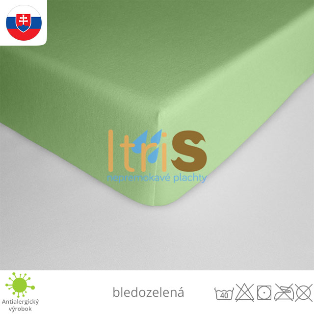 Bledozelená jersey napínacia plachta na mieru zákazníka - klasická (premokavá) 100% bavlna